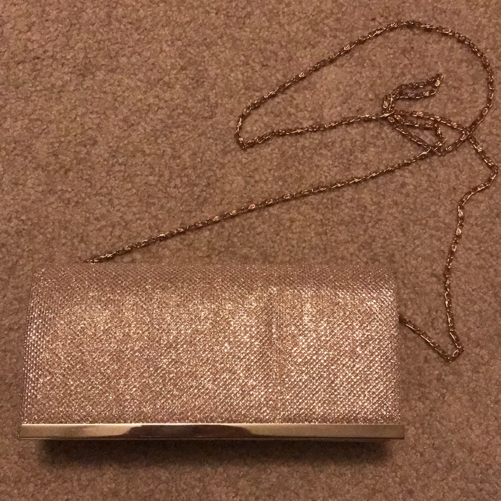 Gold Clutch with Removable Strap